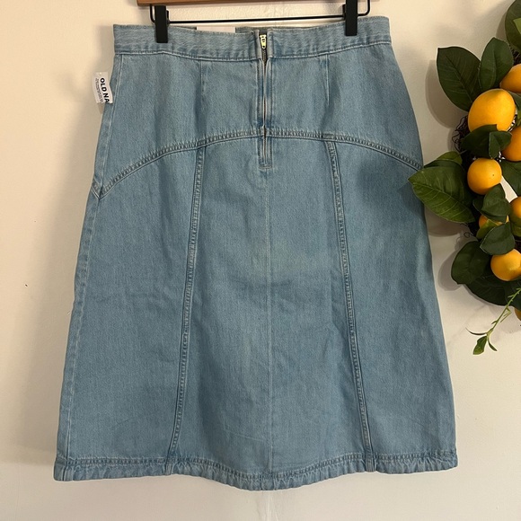Old Navy high rise drapey denim A line midi skirt - Picture 3 of 3